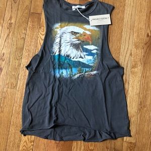 Cropped distressed t shirt